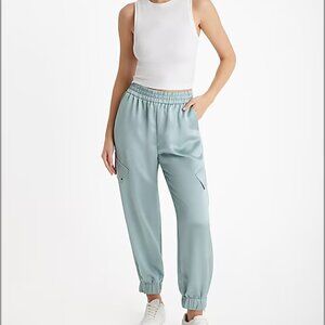 Express High Waisted Satin Cargo Jogger Pants Size Small NWT